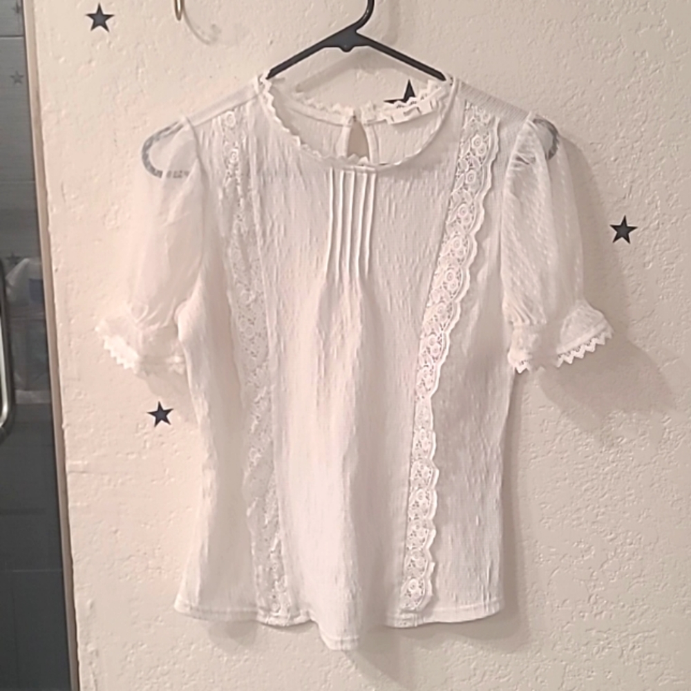 E&M White Blouse